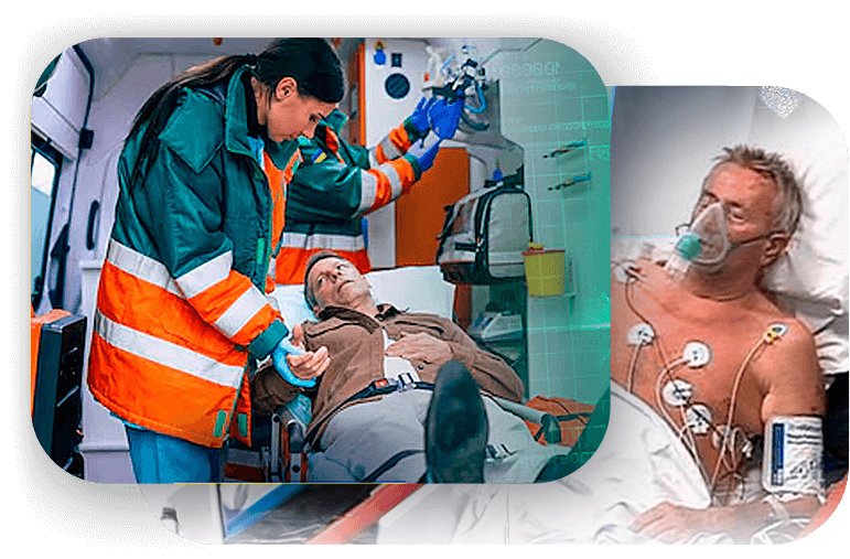 emergency care treating sick men